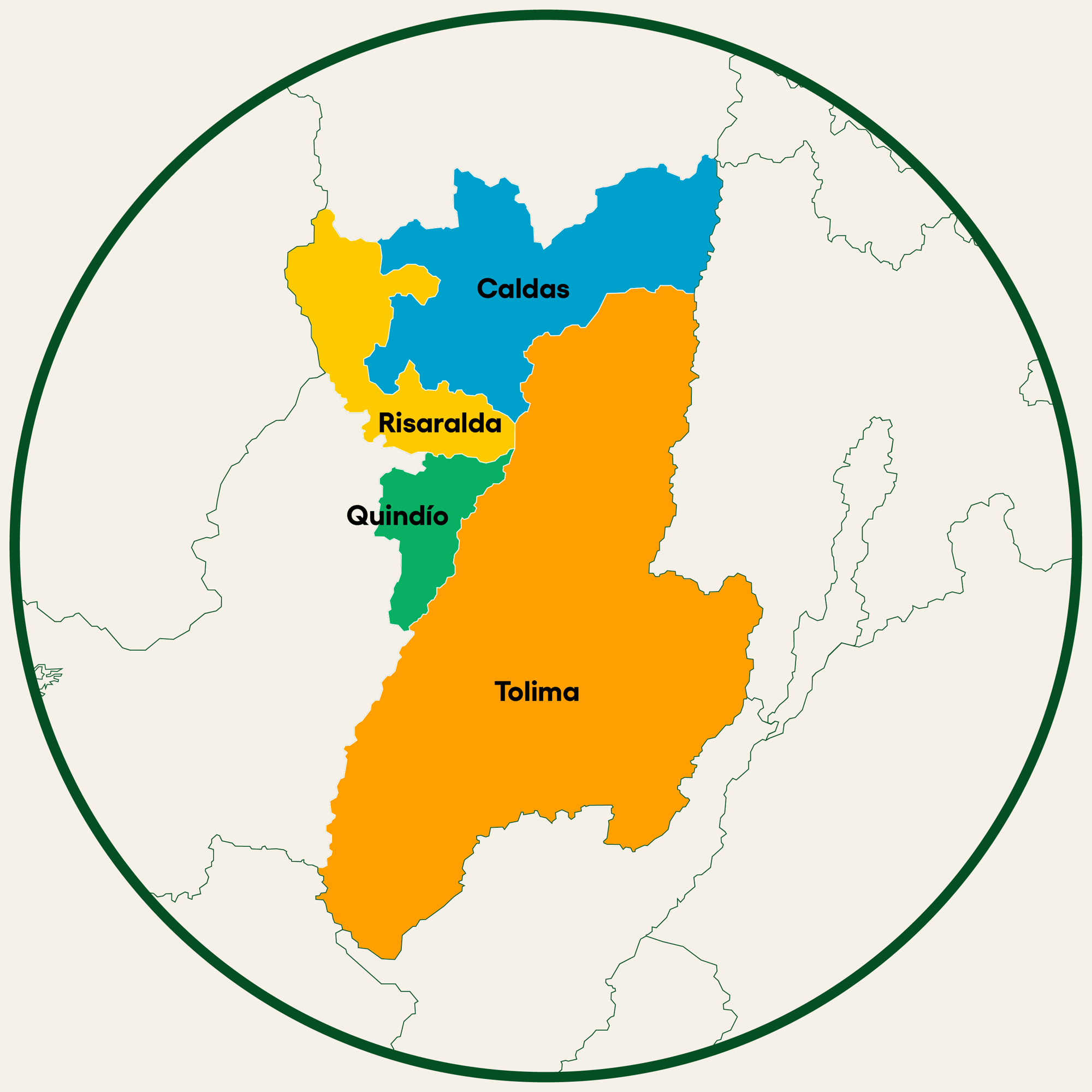 Mapa regional eje cafetero